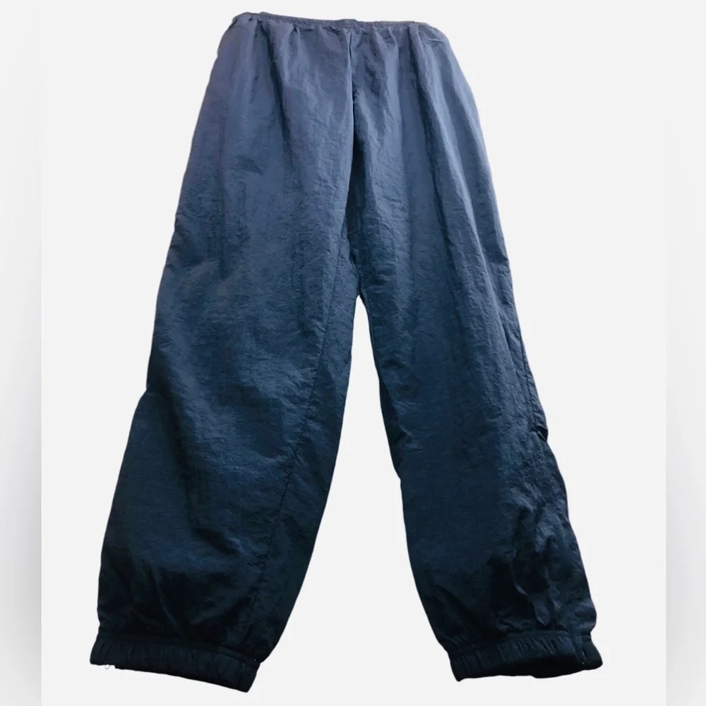 Vintage 90’s Y2K Reebok Lined Ankle Zip Joggers Athletic Track Pants Navy Unisex
